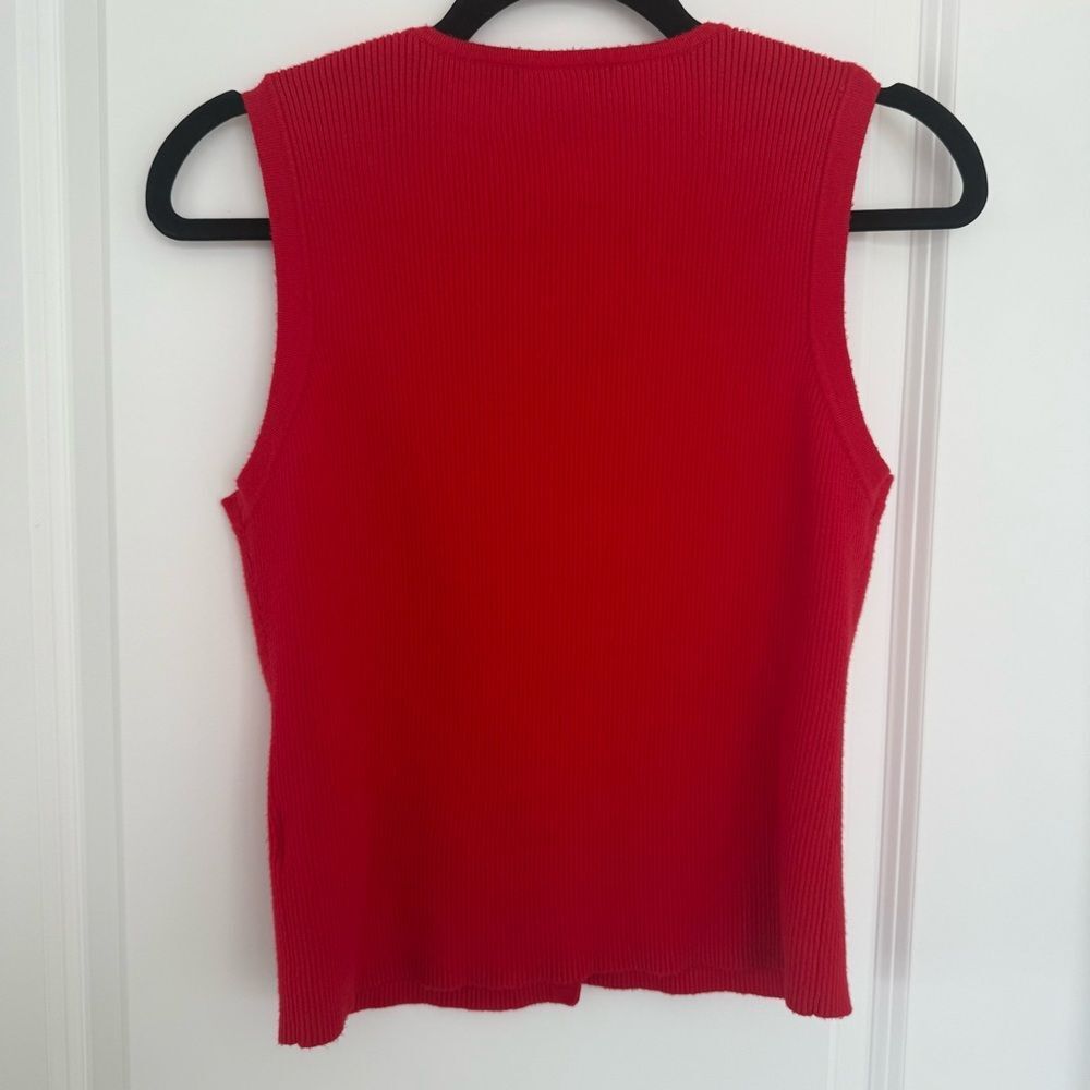 Sincerely Jules Red Ribbed Button Front Tank Top - Picture 4 of 7